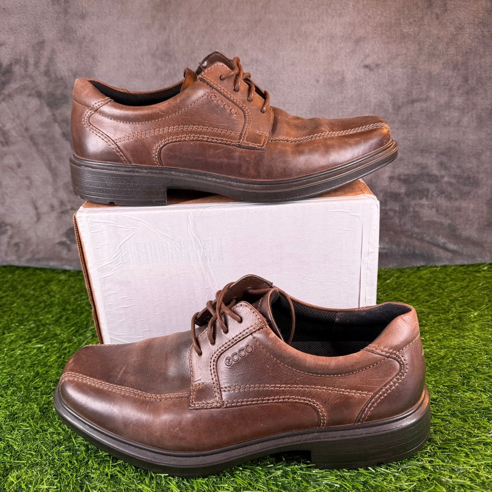 ECCO Brown Leather Bicycle Toe Derby Oxford Shoes Mens size US 7-7.5 EU 41